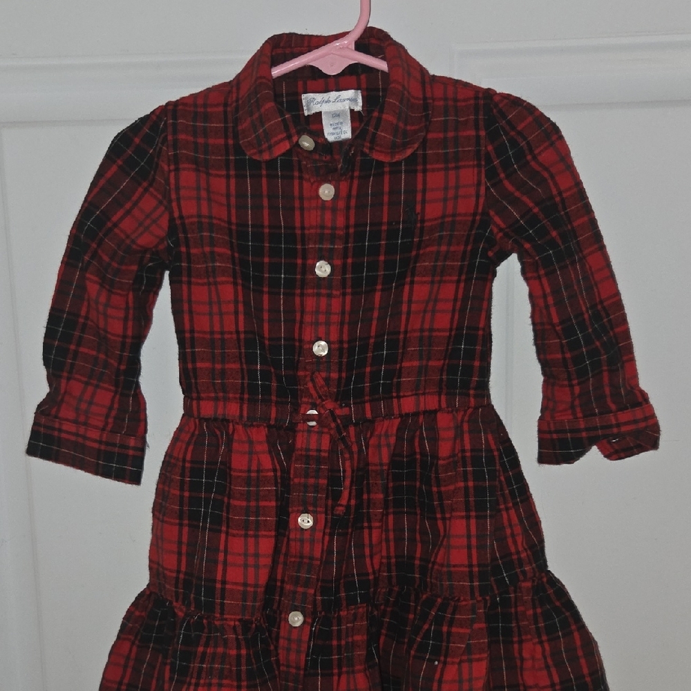 Plaid Red and Black Kids Dress